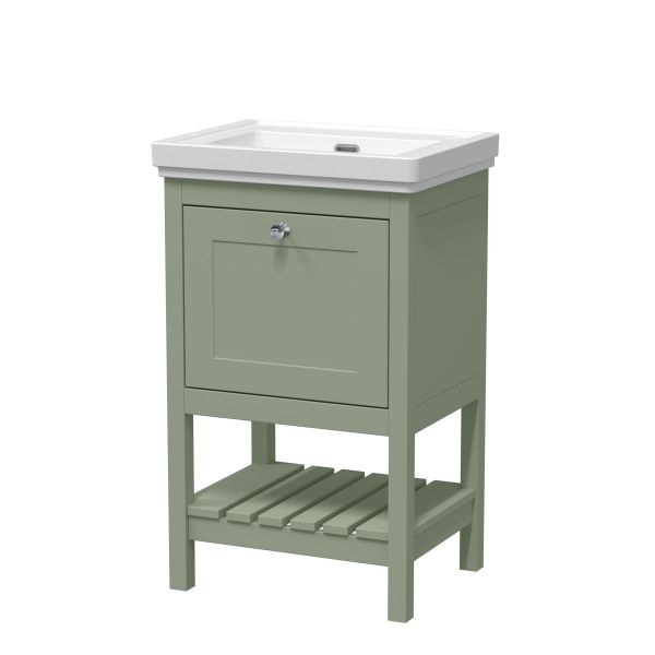 500mm Floor Standing Vanity & Basin 0TH - Hudson Reed BEX823H Green, Green colour ,image 1