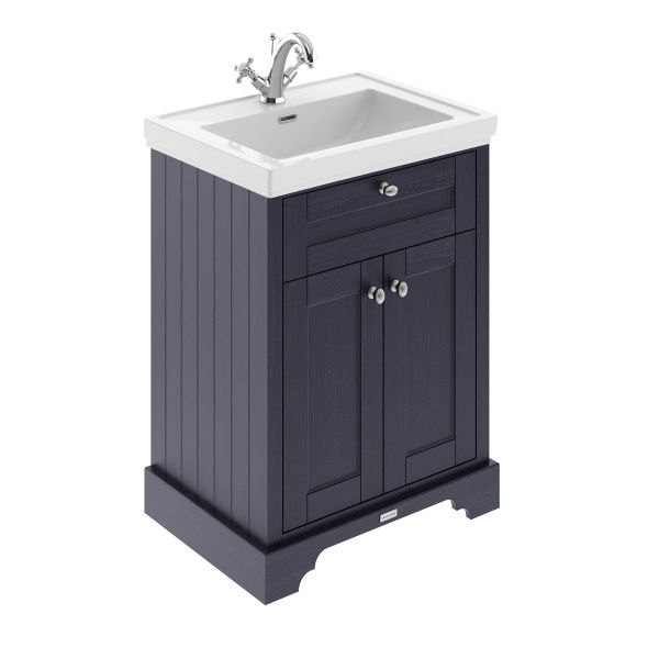 600mm 2-Door Vanity & Classic Basin 1TH - Hudson Reed LOF304 Blue, Blue colour ,image 1
