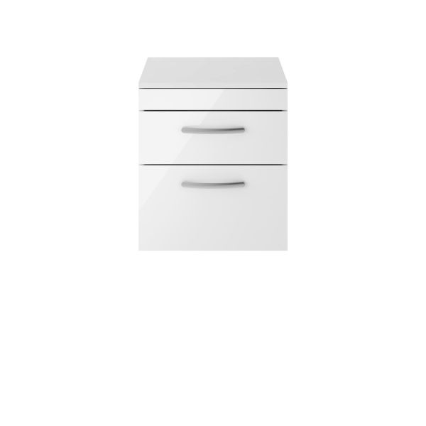 500mm Wall Hung Vanity With Worktop - Nuie ATH020W Gloss White, White colour ,image 1