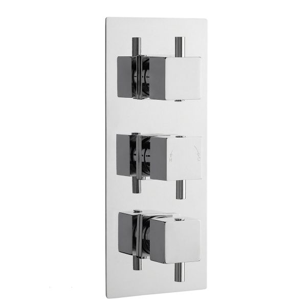 Triple Thermostatic Shower Valve With Diverter - Nuie JTY311 Chrome, Chrome colour ,image 1