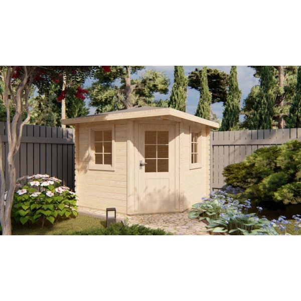 Colombo 8 x 8 Corner Log Cabin, Brown colour ,image 1