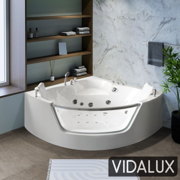 Vidalux WB89 1400 x 1400 Corner Whirlpool & Airspa Bath