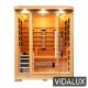 Vidalux 3 Person Hybrid Sauna With Traditional & Full Spectrum Infrared Complete Heat