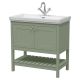 800mm Floor Standing Vanity & Basin 1TH - Hudson Reed BEX827A Green, Green colour 0