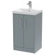 500mm Floor Standing 2 Door Vanity & Basin 3 - Hudson Reed JNU2301D Grey, Grey colour 0