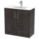 800mm Floor Standing 2 Door Vanity & Basin 2 - Hudson Reed JNU2605B Brown, Brown colour 0