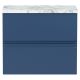 600mm Wall Hung 2-Drawer Unit & Laminate Worktop - Hudson Reed URB304LCM Blue, Blue colour 0