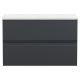 800mm Wall Hung 2 Drawer Vanity & Laminate Top - Hudson Reed URB1406LSW Black, Black colour 0