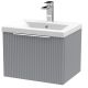 500mm Wall Hung Single Drawer Vanity & Basin 1 - Hudson Reed DFF291A Grey, Grey colour 0