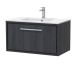 800mm Wall Hung Single Drawer Vanity with Basin - 1 Tap Hole - Hudson Reed LIL2225C Grey, Grey colour 0