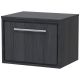 600mm Wall Hung Single Drawer Vanity with Marble Worktop - Hudson Reed LIL2222GMT Grey, Grey colour 0