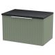 600mm Wall Hung Single Drawer Vanity & Laminate Top - Hudson Reed DFF894LSB Green, Green colour 0
