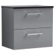 600mm Wall Hung 2 Drawer Vanity & Laminate Top - Nuie ARN2224LSB Grey, Grey colour 0