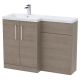 1100mm Left Hand Combination - Nuie ARN2511L Oak, Oak colour 0