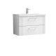 800mm Wall Hung 2 Drawer Vanity & Basin 3 - Nuie DPF195D White, White colour 0