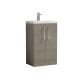 500mm Floor Standing 2 Door Vanity & Ceramic Basin - Nuie PAL122E Oak