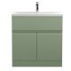 800mm Floor Standing 2 Door/Drawer Unit & Basin 1 - Hudson Reed URB805A Green, Green colour ,image 1