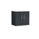 600mm Wall Hung 2-Door Vanity & Laminate Worktop - Nuie ARN1423LCM Black, Black colour ,image 1