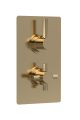 Twin Thermostatic Shower Valve With Diverter - Hudson Reed A8007 Brass, Brass colour ,image 1