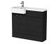 1000mm Combination Unit & Left Hand Semi Recessed Basin - Hudson Reed CBI648 Charcoal Black, Hacienda Black colour ,image 1