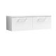 1200mm Wall Hung 2 Drawer Vanity & Worktop - Nuie ARN122W2 White, White colour ,image 1