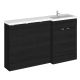 1500mm Right Hand Combination - Hudson Reed CBI618 Charcoal Black, Hacienda Black colour ,image 1