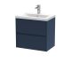 600mm Wall Hung 2-Drawer Unit & Basin 1 - Nuie HAV2904A Blue, Blue colour ,image 1
