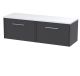 1200 Wall Hung 2-Drawer Vanity & Laminate Worktop - Hudson Reed JNU2222LSW2 Grey, Grey colour ,image 1