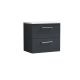 600mm Wall Hung 2 Drawer Vanity & Laminate Top - Nuie ARN1424LSW Black, Black colour ,image 1