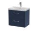 600mm Wall Hung 2-Drawer Vanity & Basin 3 - Hudson Reed JNU2924D Blue, Blue colour ,image 1