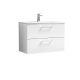800mm Wall Hung 2 Drawer Vanity & Basin 4 - Nuie ARN126G White, White colour ,image 1