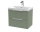 600mm Wall Hung 2 Drawer Vanity & Basin 3 - Hudson Reed DFF893D Green, Green colour ,image 1