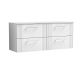 1200mm Wall Hung 4 Drawer Vanity & Worktop - Nuie DPF193W2 White, White colour ,image 1