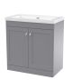 800mm Floor Standing 2-Door Vanity with Basin - 0 Tap Hole - Nuie CLC226K Grey, Grey colour ,image 1