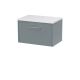 600mm Wall Hung Single Drawer Vanity & Laminate Top - Hudson Reed JNU2322LSW Grey, Grey colour ,image 1