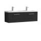 1200mm Wall Hung 2 Drawer Vanity & Double Basin - Nuie ARN622F Black, Black colour ,image 1