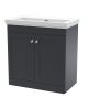 800mm Floor Standing 2 Door Vanity & Basin 0TH - Nuie CLC1426H Black, Black colour ,image 1