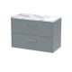 800 Wall Hung 2-Drawer Vanity & Laminate Worktop - Hudson Reed JNU2326LCM Grey, Grey colour ,image 1