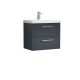 600mm Wall Hung 2 Drawer Vanity & Basin 3 - Nuie DPF1493D Black, Black colour ,image 1