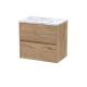 600 Wall Hung 2-Drawer Unit & Laminate Worktop - Nuie HAV804LCM Oak, Oak colour ,image 1