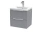 500mm Wall Hung 2 Drawer Vanity & Basin 1 - Hudson Reed DFF292A Grey, Grey colour ,image 1
