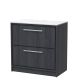 800mm Floor Standing 2-Drawer Vanity with Marble Worktop - Hudson Reed LIL2235WMT Grey, Grey colour ,image 1