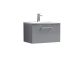 600mm Wall Hung 1 Drawer Vanity & Basin 4 - Nuie ARN2222G Grey, Grey colour ,image 1