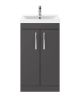 500mm Floor Standing Cabinet With Basin 1 - Nuie ATH072A Gloss Grey, Grey colour ,image 1