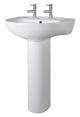 550mm 2TH Basin & Pedestal - Nuie CML003 White, White colour ,image 1