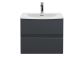 600mm Wall Hung 2 Drawer Vanity & Worktop - Hudson Reed URB1404W Black, Black colour ,image 1