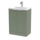 600mm Floor Standing 2 Door Vanity & Basin 1 - Hudson Reed DFF825A Green, Green colour ,image 1