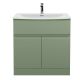800mm Floor Standing 2 Door/Drawer Unit & Basin 4 - Hudson Reed URB805G Green, Green colour ,image 1