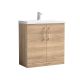 800mm Floor Standing 2-Door Vanity & Basin 1 - Nuie ARN3005A Oak, Oak colour ,image 1
