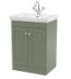 600mm Floor Standing 2-Door Vanity & Basin 1TH - Nuie CLC825A Green, Green colour ,image 1